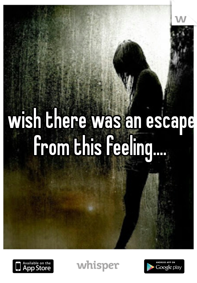 I wish there was an escape from this feeling....