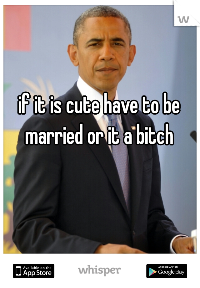 if it is cute have to be married or it a bitch 