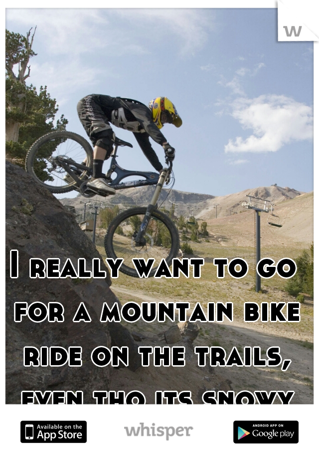 I really want to go for a mountain bike ride on the trails, even tho its snowy and icy out. 
