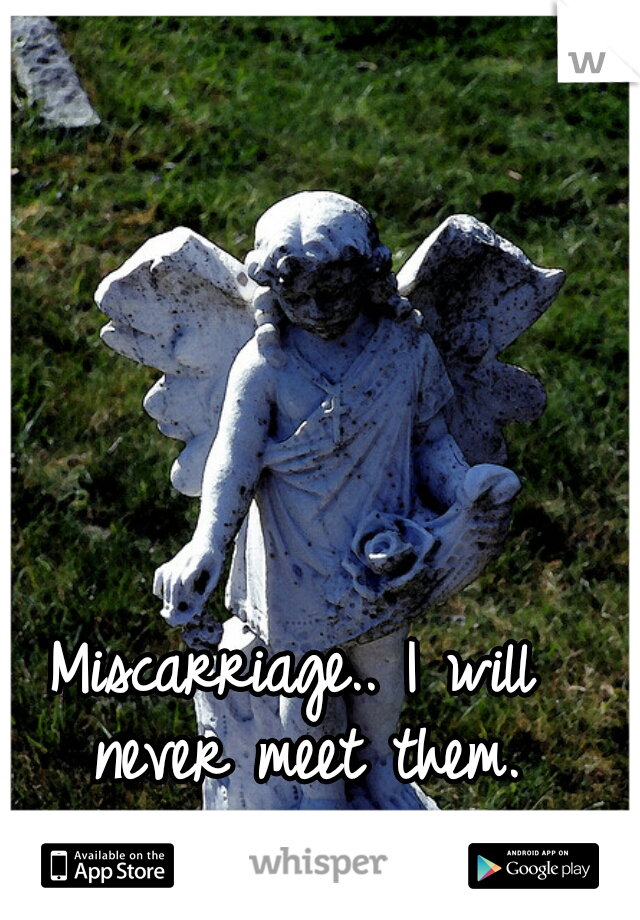 Miscarriage.. I will never meet them.