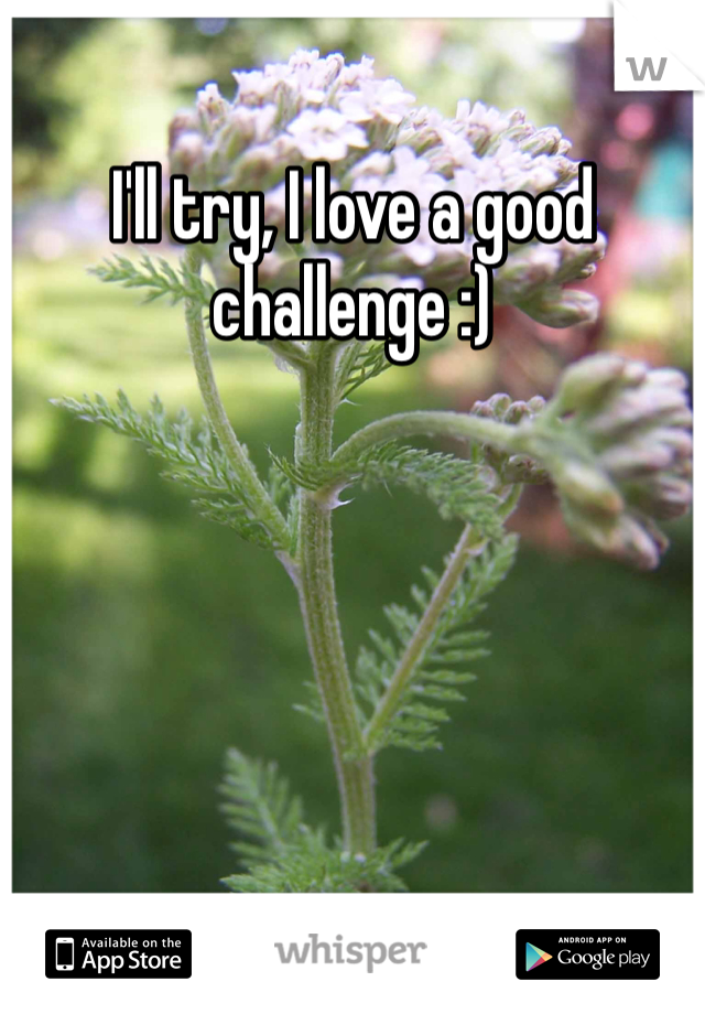 I'll try, I love a good challenge :)