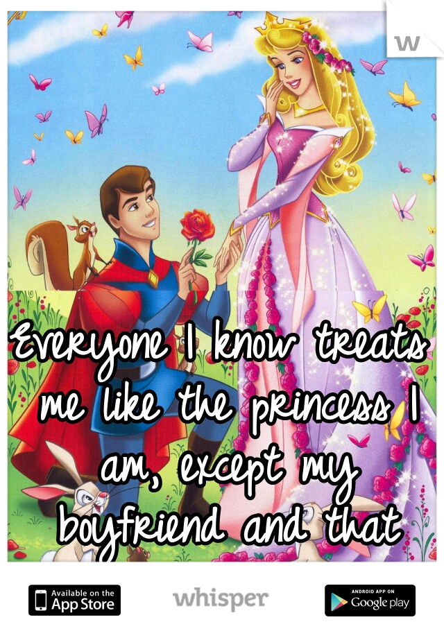 Everyone I know treats me like the princess I am, except my boyfriend and that drives me crazy!!