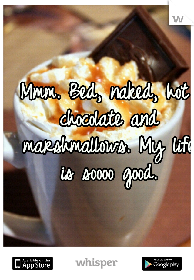 Mmm. Bed, naked, hot chocolate and marshmallows. My life is soooo good.