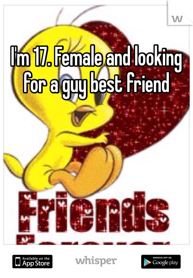 I'm 17. Female and looking for a guy best friend