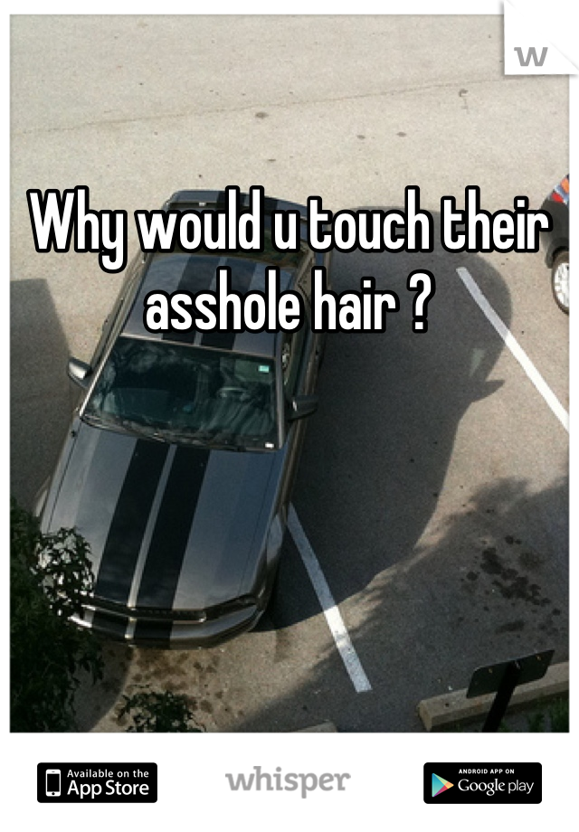Why would u touch their asshole hair ?