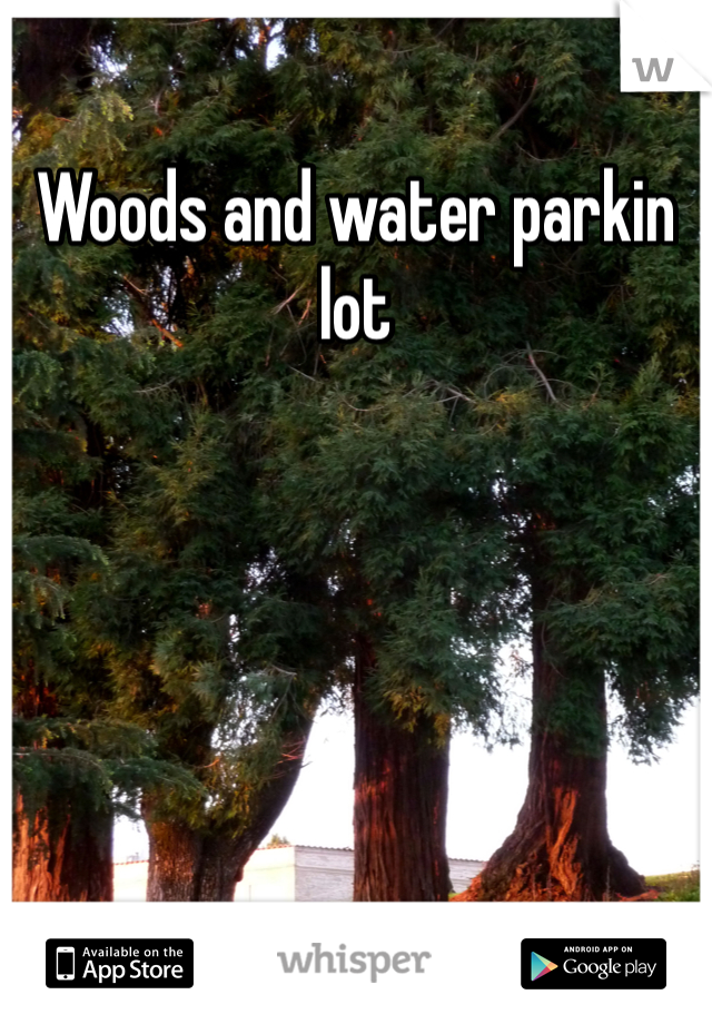 Woods and water parkin lot