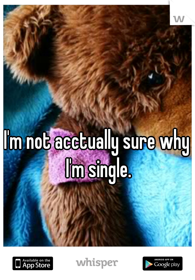 I'm not acctually sure why I'm single.