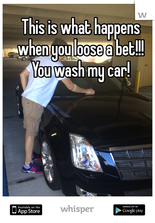 This is what happens when you loose a bet!!!
You wash my car!