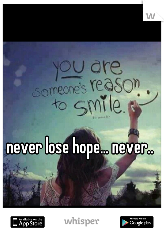 never lose hope... never..