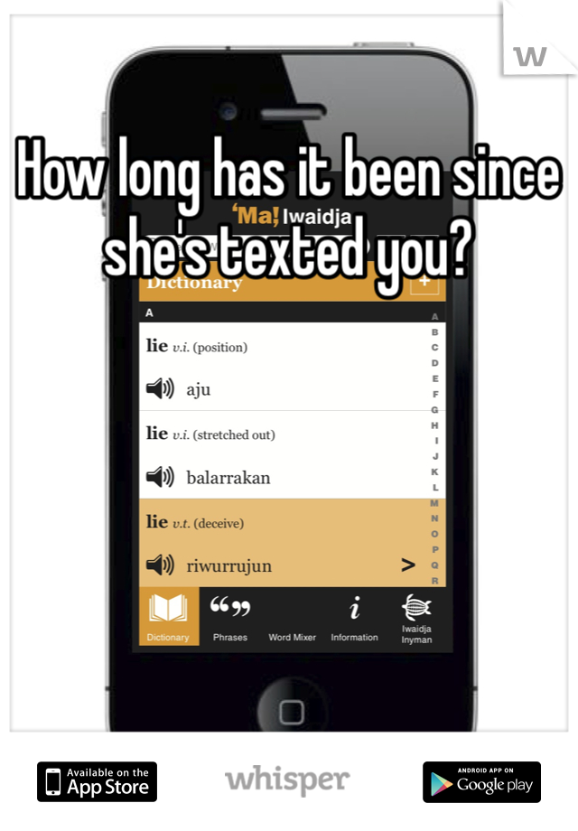 How long has it been since she's texted you?