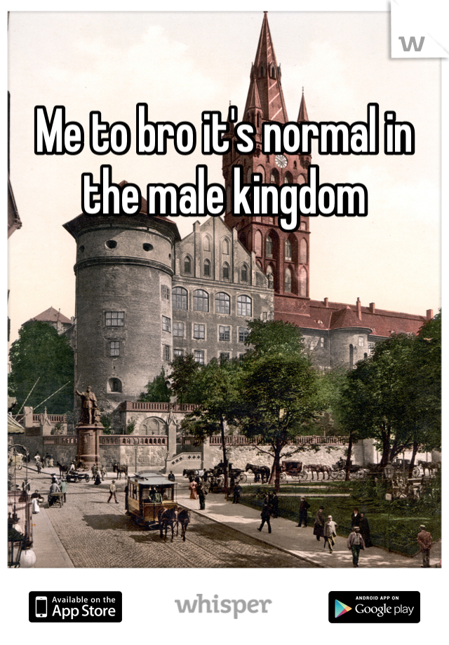 Me to bro it's normal in the male kingdom