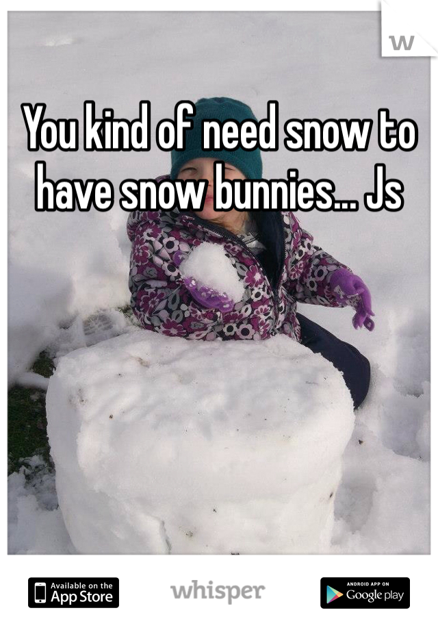 You kind of need snow to have snow bunnies... Js
