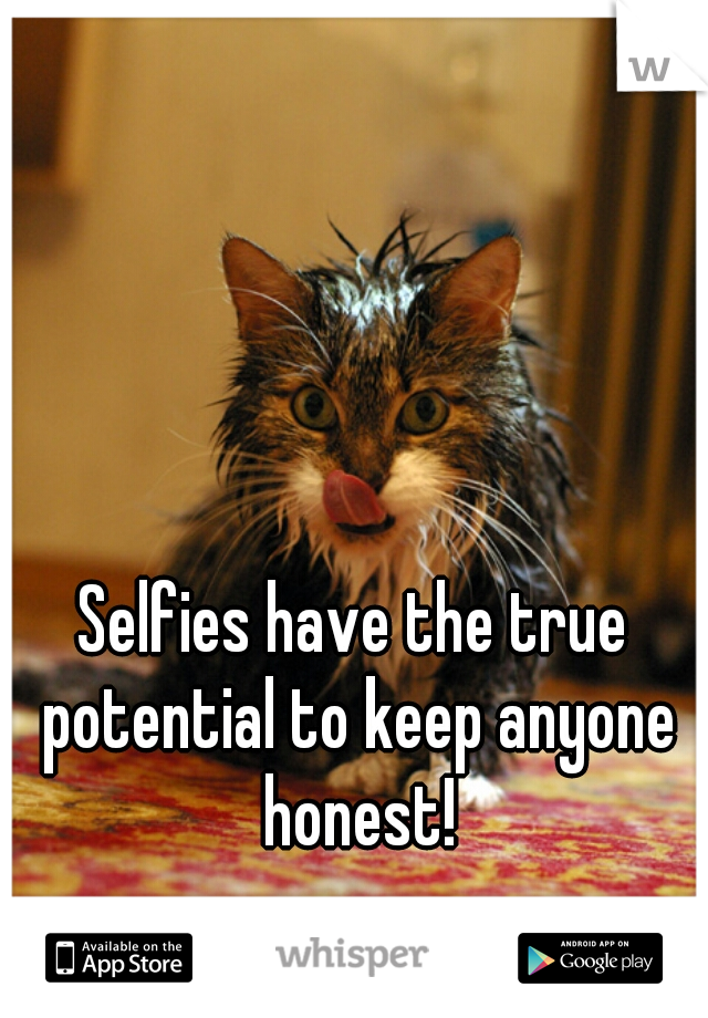 Selfies have the true potential to keep anyone honest!