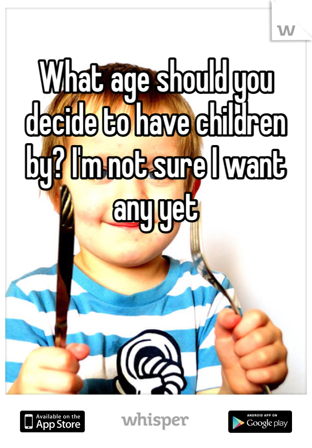 What age should you decide to have children by? I'm not sure I want any yet 