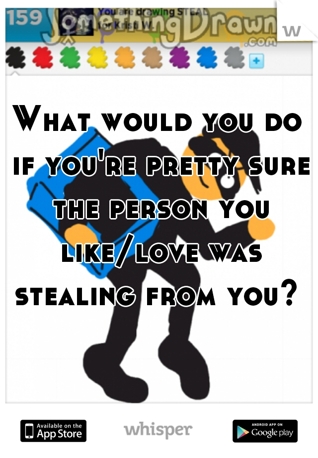 What would you do if you're pretty sure the person you like/love was stealing from you? 
