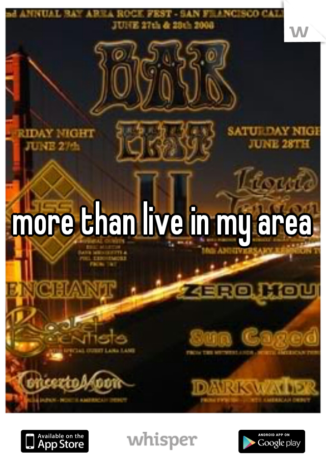 more than live in my area