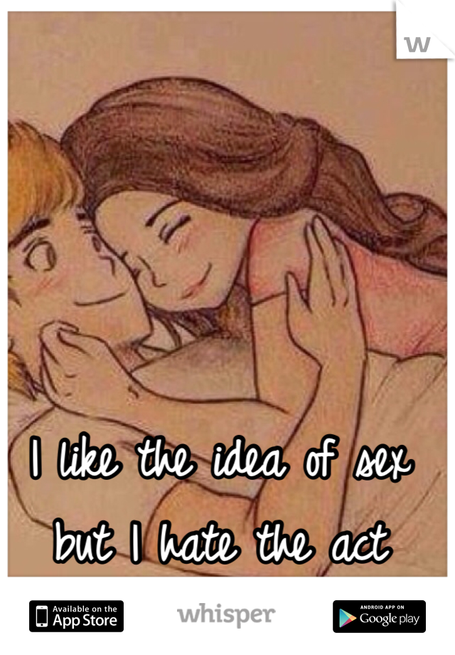 I like the idea of sex but I hate the act 