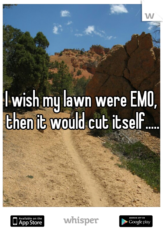 I wish my lawn were EMO, then it would cut itself.....