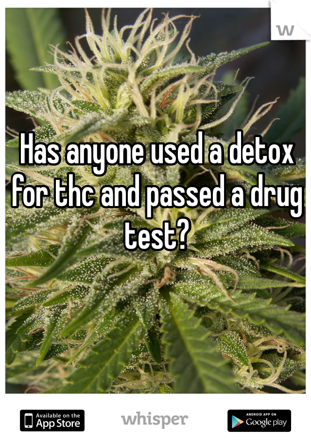 Has anyone used a detox for thc and passed a drug test?