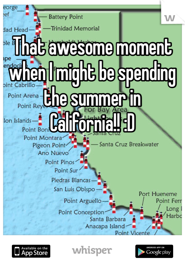 That awesome moment when I might be spending the summer in California!! :D