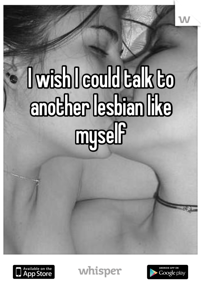 I wish I could talk to another lesbian like myself