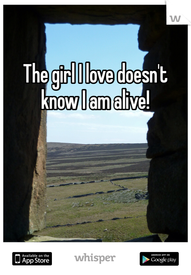 The girl I love doesn't know I am alive!   