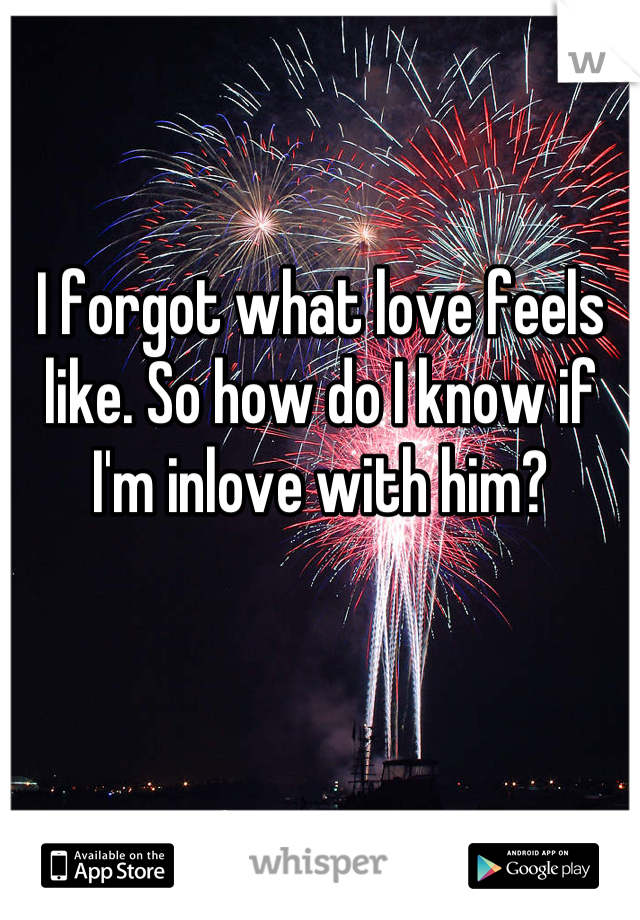 I forgot what love feels like. So how do I know if I'm inlove with him?