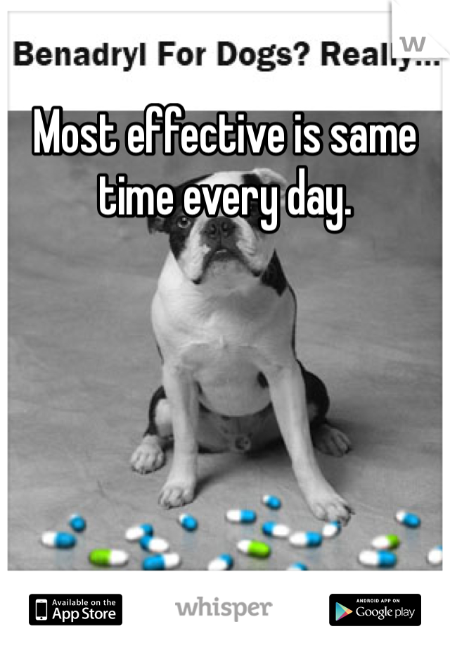 Most effective is same time every day.
