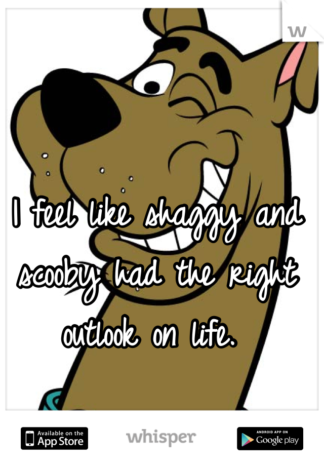I feel like shaggy and scooby had the right outlook on life. 