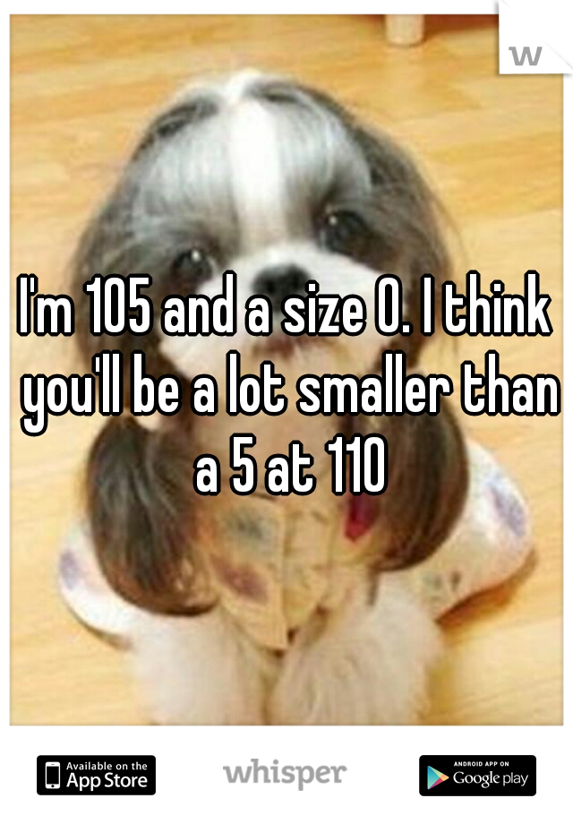 I'm 105 and a size 0. I think you'll be a lot smaller than a 5 at 110