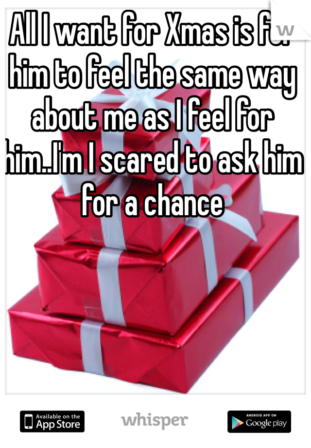 All I want for Xmas is for him to feel the same way about me as I feel for him..I'm I scared to ask him for a chance 