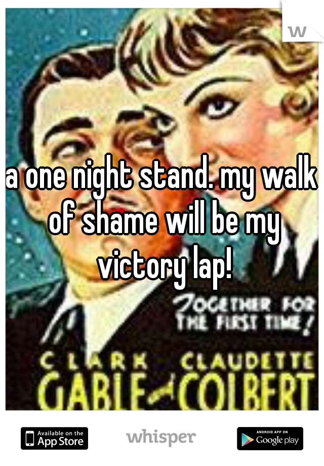 a one night stand. my walk of shame will be my victory lap!