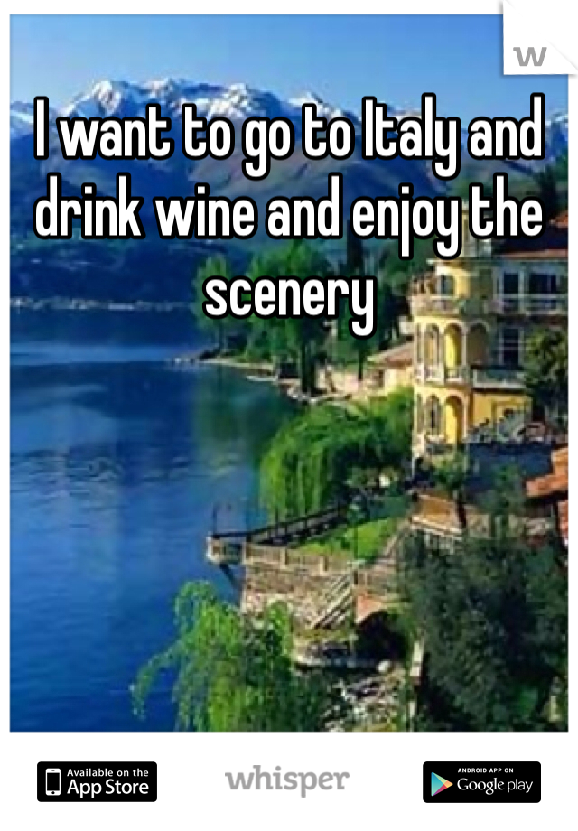 I want to go to Italy and drink wine and enjoy the scenery