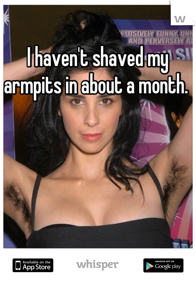 I haven't shaved my armpits in about a month. 