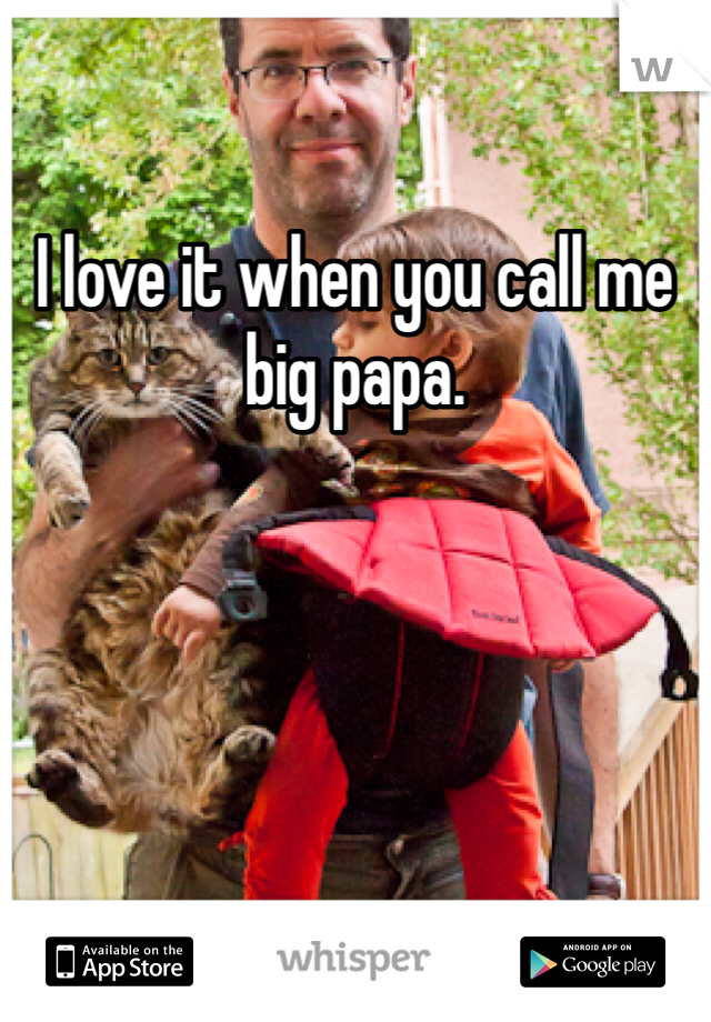 I love it when you call me big papa.