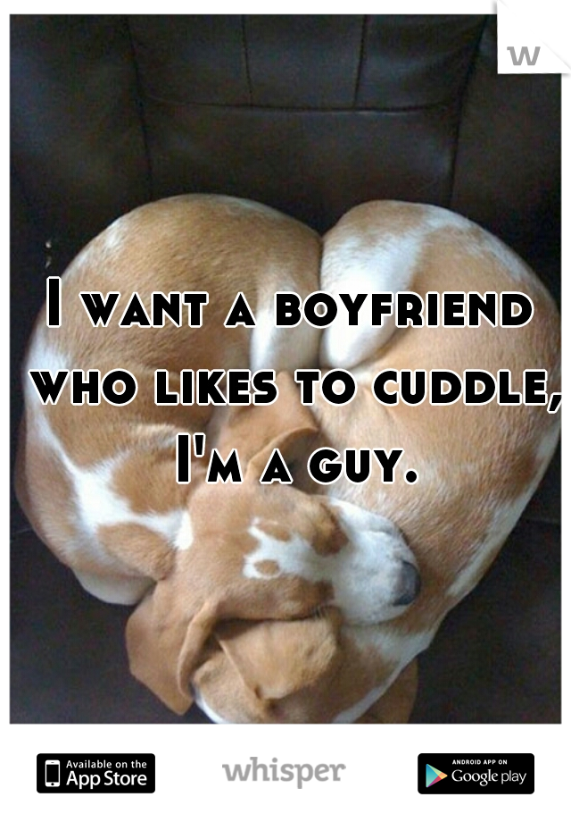 I want a boyfriend who likes to cuddle, I'm a guy.