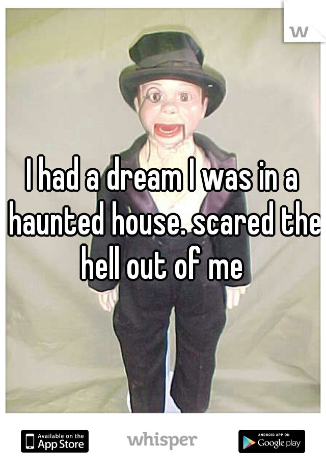 I had a dream I was in a haunted house. scared the hell out of me 