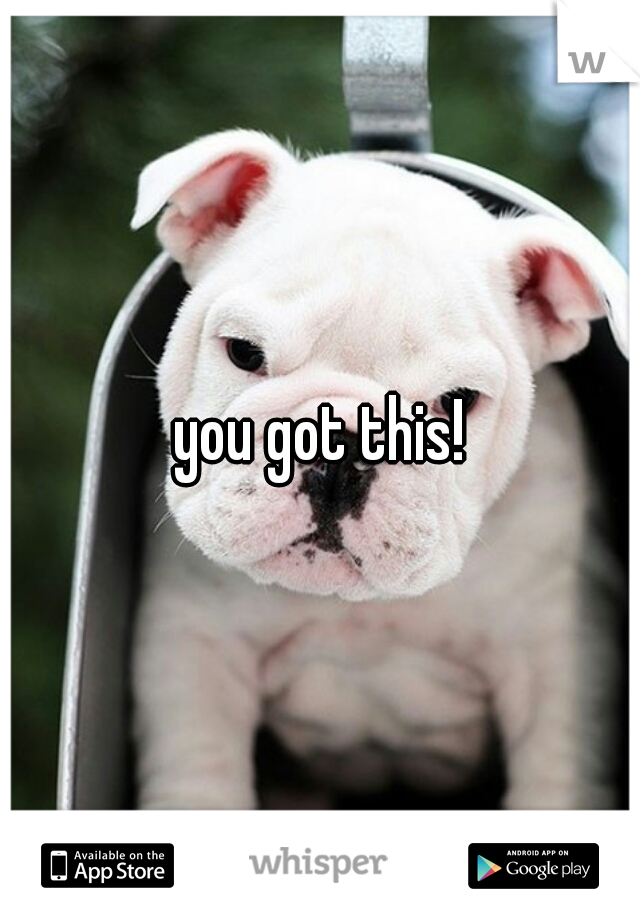 you got this!