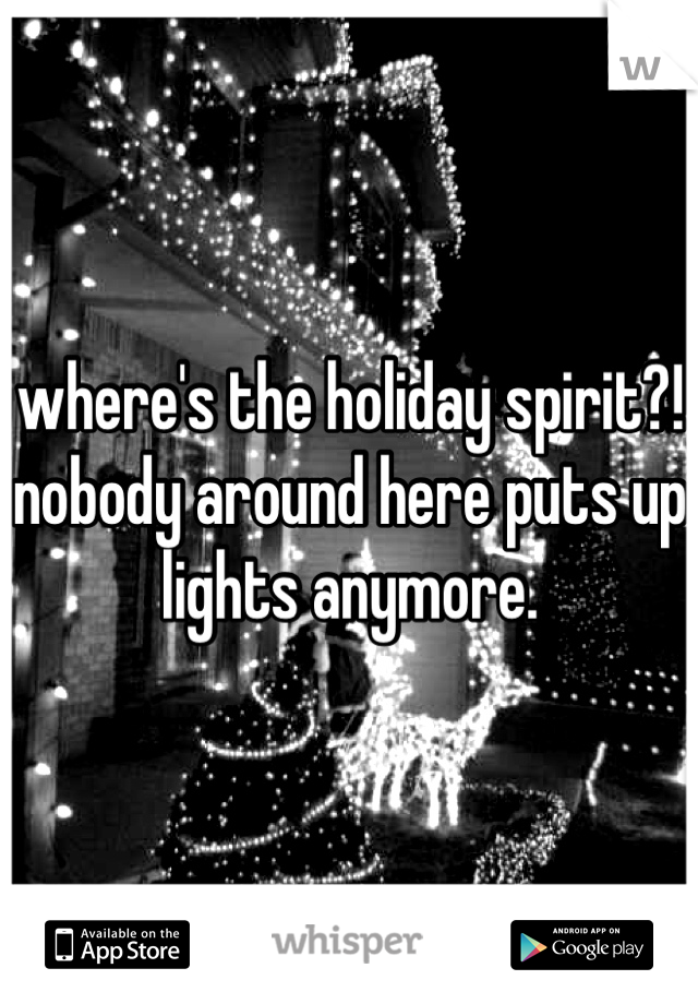 where's the holiday spirit?! nobody around here puts up lights anymore.