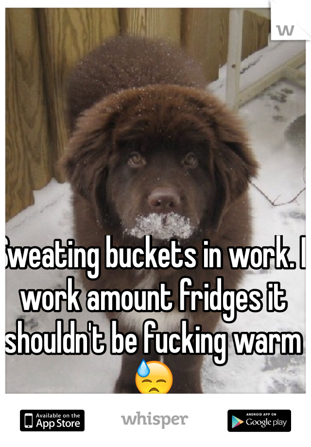 Sweating buckets in work. I work amount fridges it shouldn't be fucking warm 😓