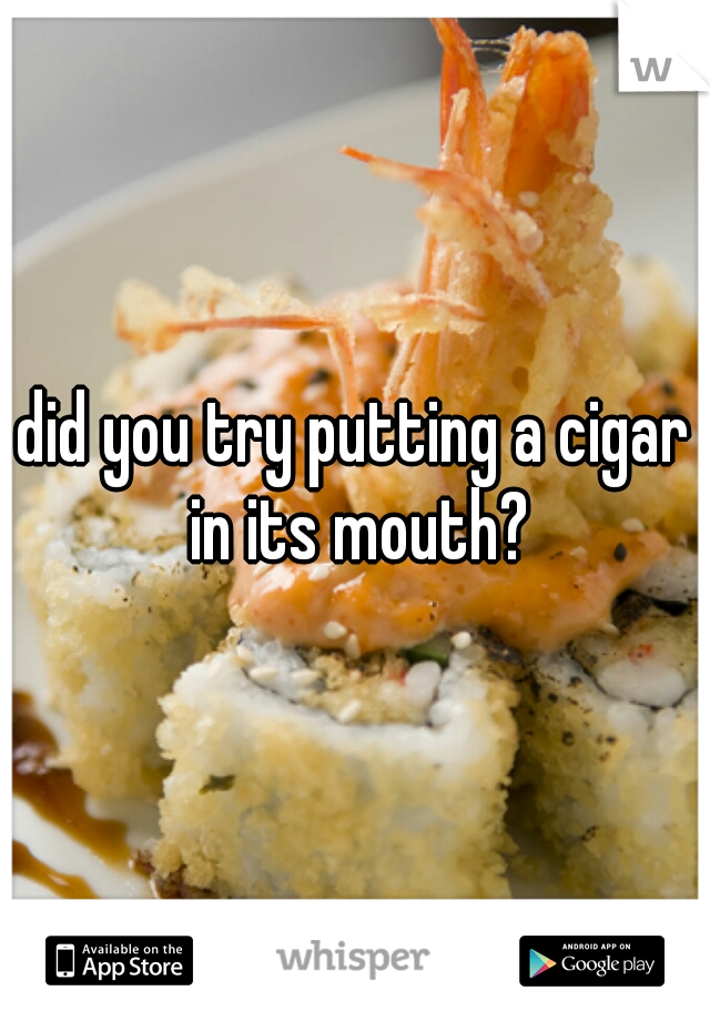 did you try putting a cigar in its mouth?