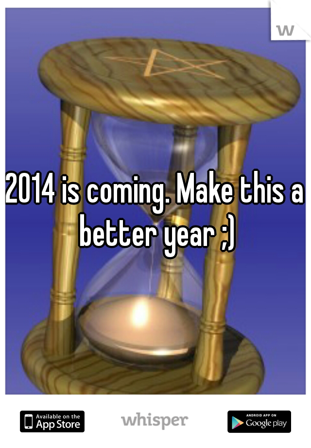 2014 is coming. Make this a better year ;)