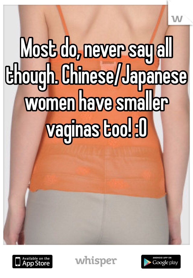 Most do, never say all though. Chinese/Japanese women have smaller vaginas too! :O