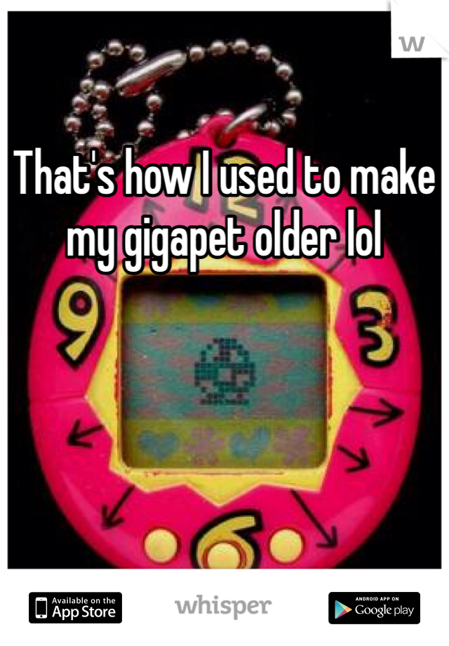 That's how I used to make my gigapet older lol