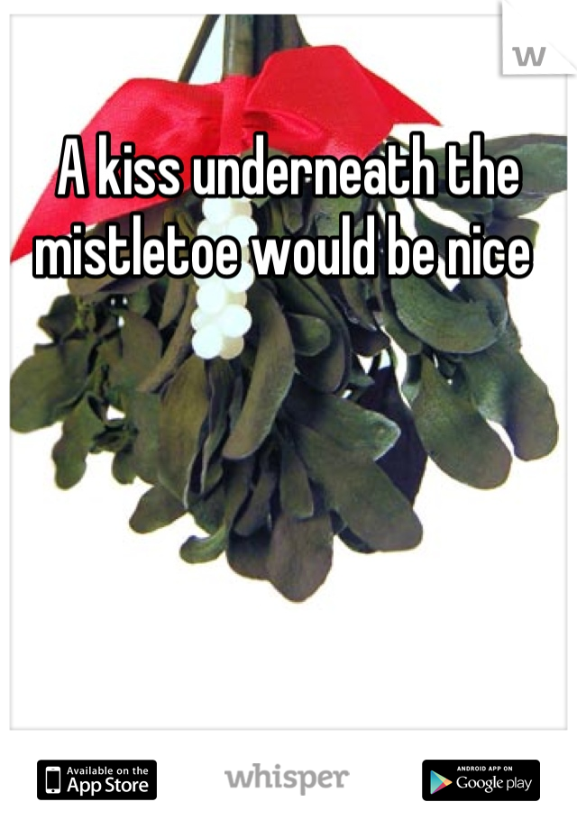 A kiss underneath the mistletoe would be nice 