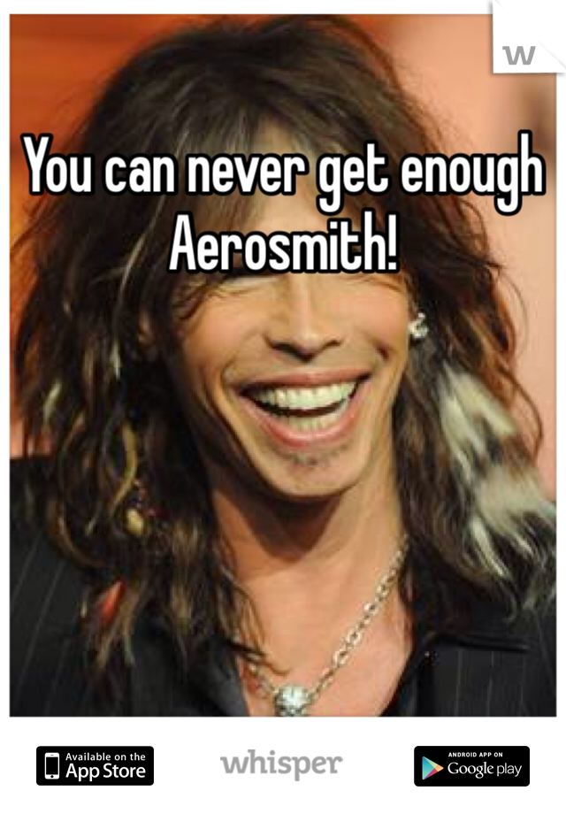You can never get enough Aerosmith!