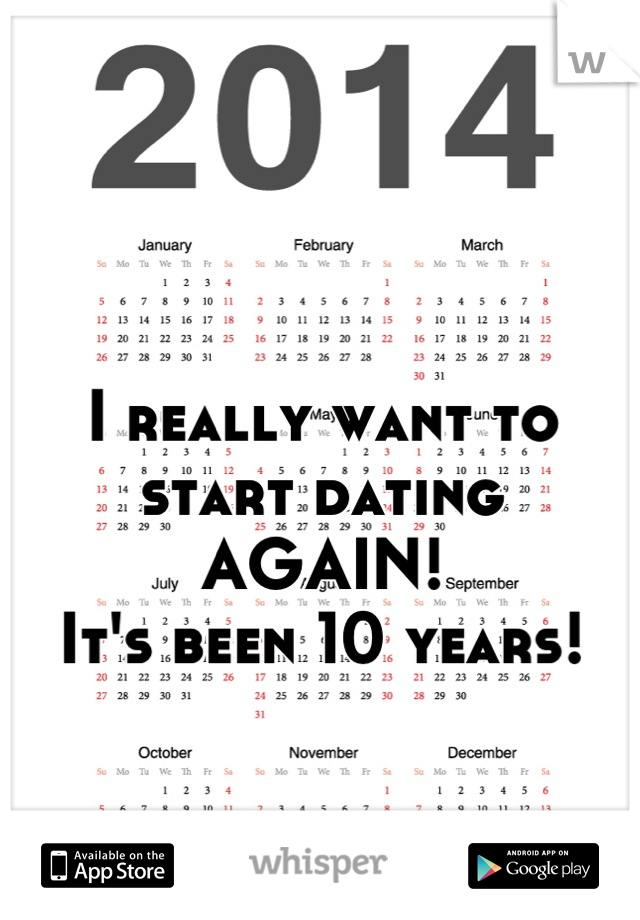 

I really want to start dating 
AGAIN!
It's been 10 years!