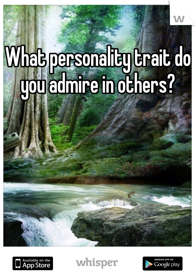 What personality trait do you admire in others?