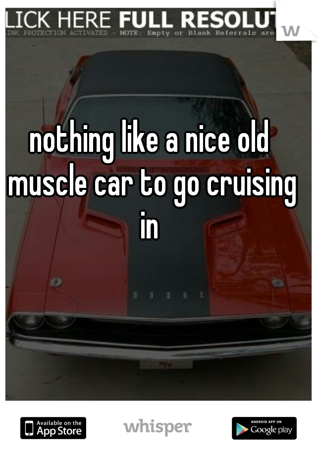 nothing like a nice old muscle car to go cruising in 