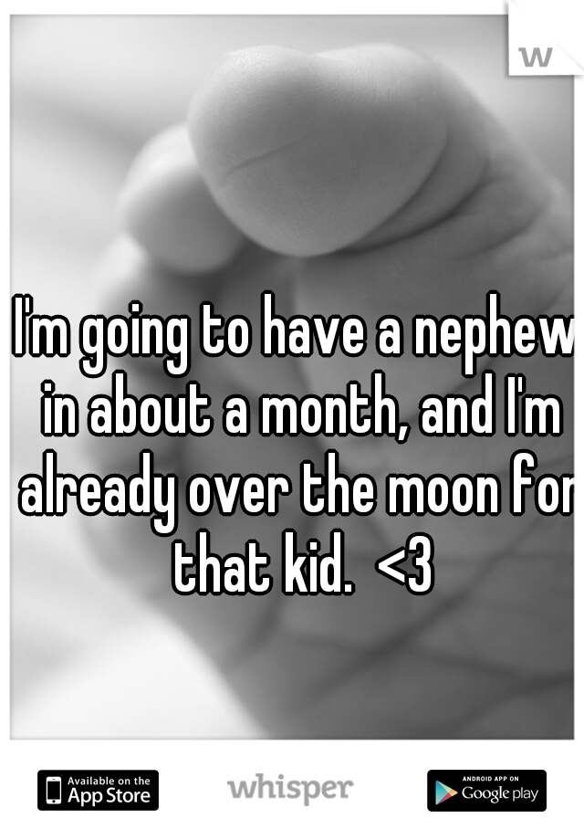 I'm going to have a nephew in about a month, and I'm already over the moon for that kid.  <3